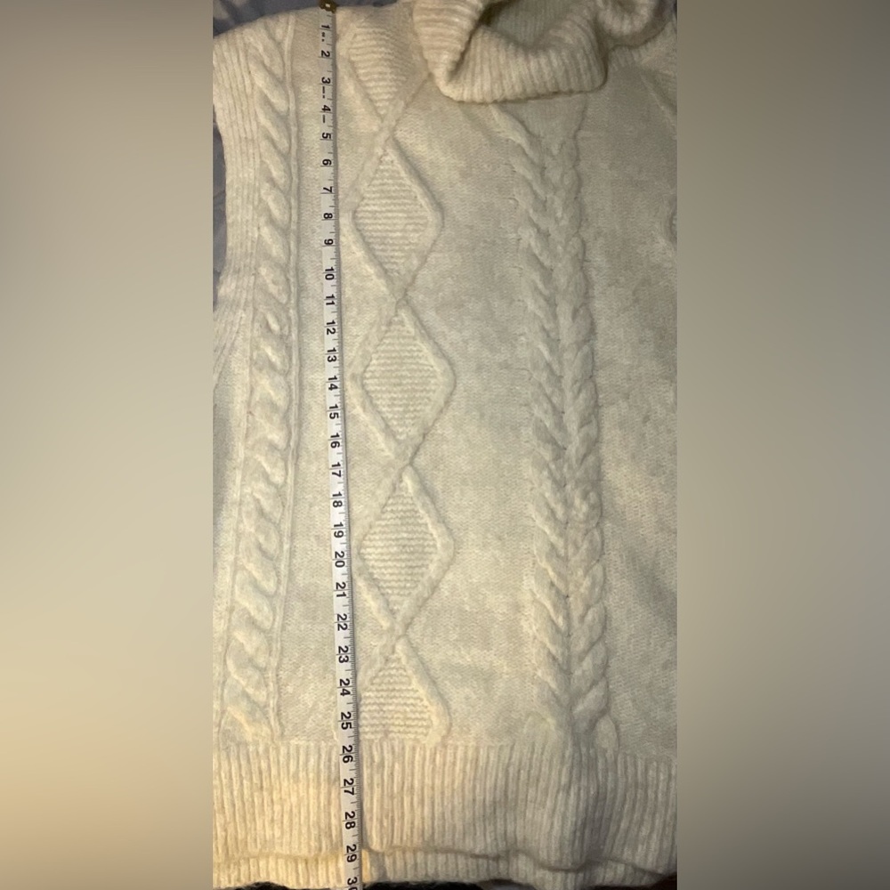 Loft Oversized Turtleneck Cable Knit Sweater Vest/Tunic, Sz XL - Picture 6 of 9